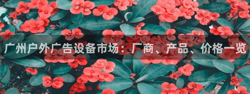杏宇平台代理：广州户外广告设备市场：厂商、产品、价格一览