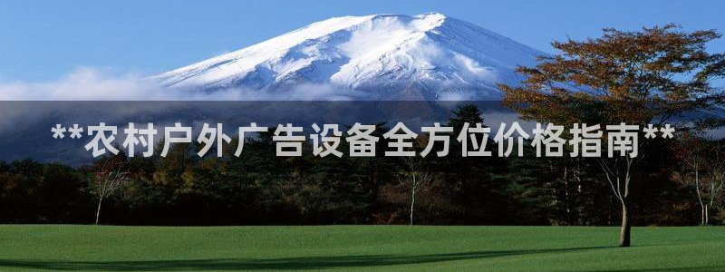 杏宇平台代理怎么样可靠吗：**农村户外广告设备全方位价格指南**