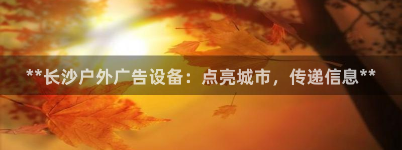 杏宇平台怎么样：**长沙户外广告设备：点亮城市，传递信息**