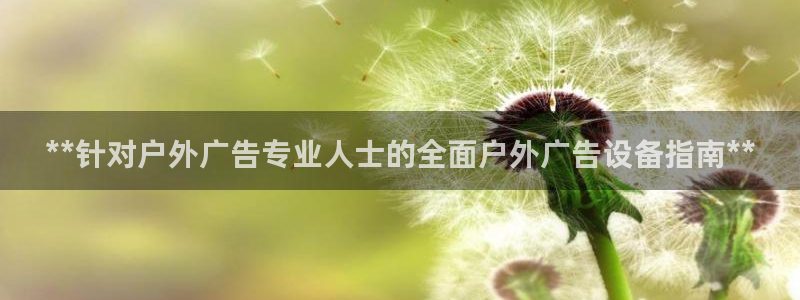 杏宇平台登录步骤是什么：**针对户外广告专业人士的全面户外广告设备指南**