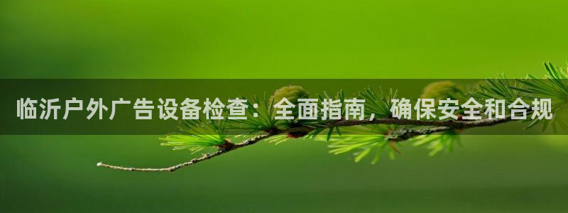 杏宇平台是什么：临沂户外广告设备检查：全面指南，确保安全和合规