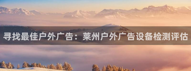杏宇平台代理多少钱一个月：寻找最佳户外广告：莱州户外广告设备检测评估