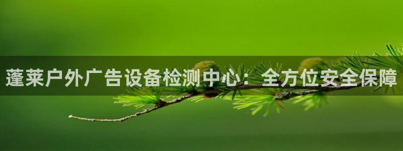 杏宇平台总代理电话：蓬莱户外广告设备检测中心：全方位安全保障