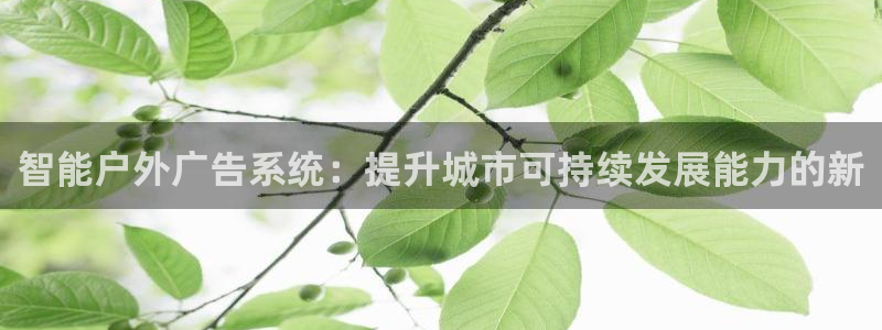 杏宇平台登录方法：智能户外广告系统：提升城市可持续发展能力的新